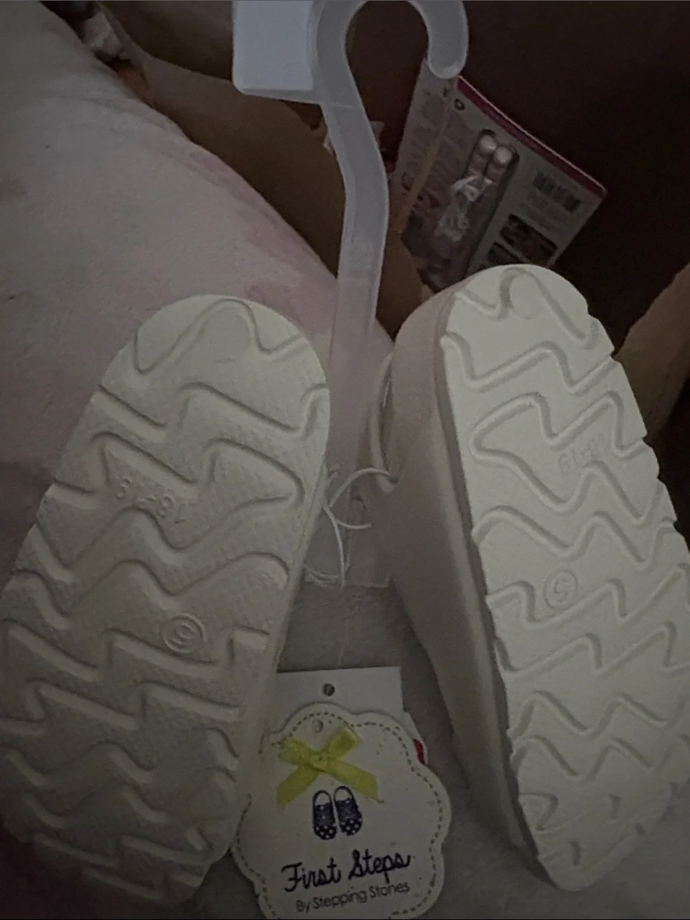 Toddler White Sandals with Pink Buckles - Size 5
